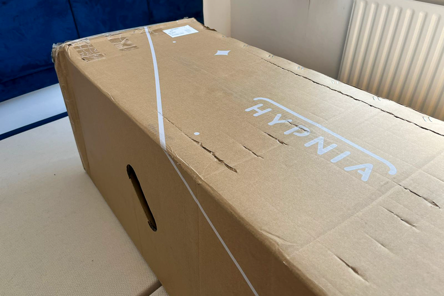 unpacking hypnia bed in a box